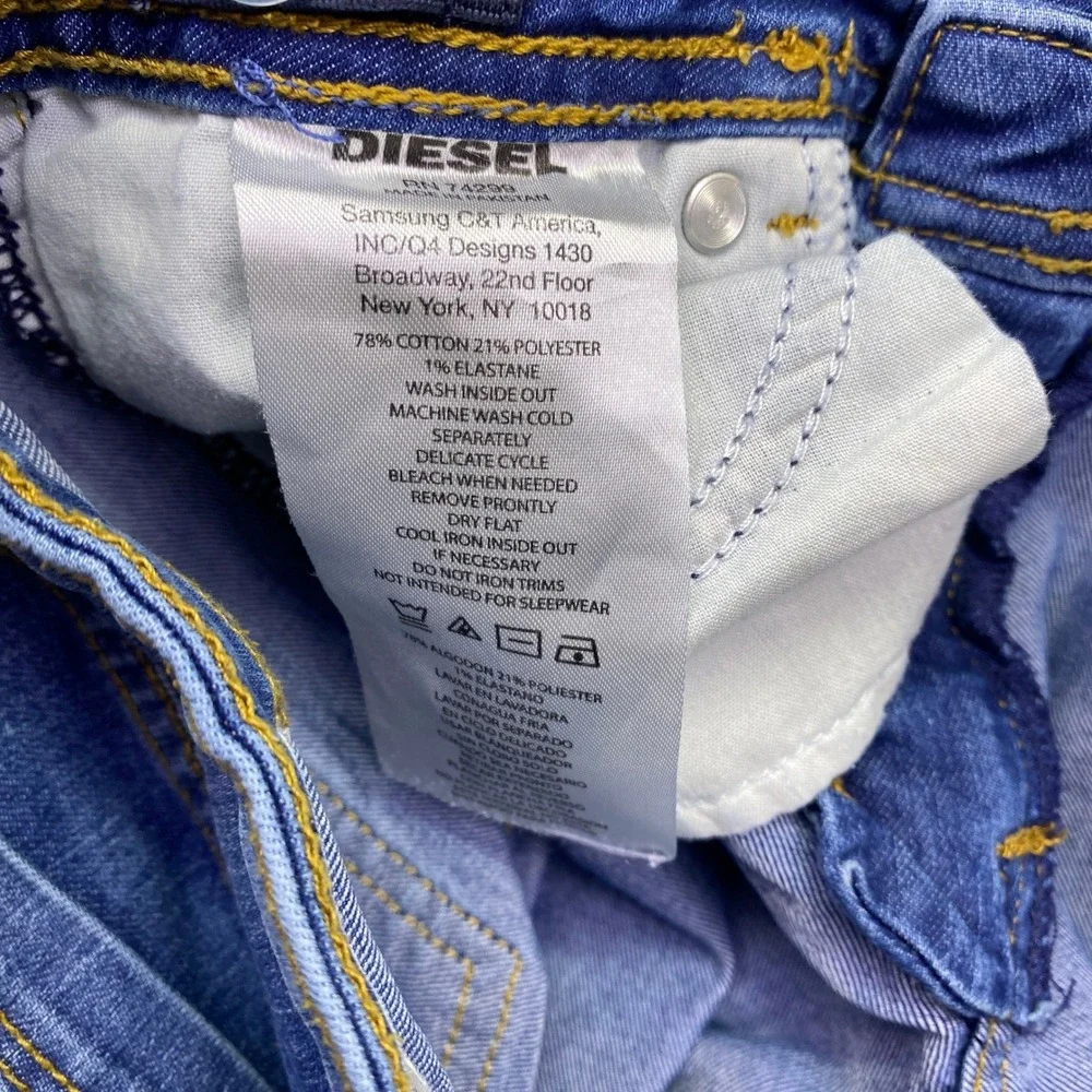 Diesel Kid Waykee J US Regular Straight Leg Blue Stretch Jeans Size 12Y